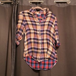 Katie Madison Reversable Flannel Button Down Top